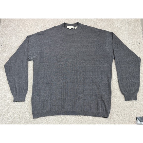 Pronto Uomo Other - Pronto Uomo Mock Neck Sweater Men's XLT Gray Silk Cotton Blend Knit Minimalist